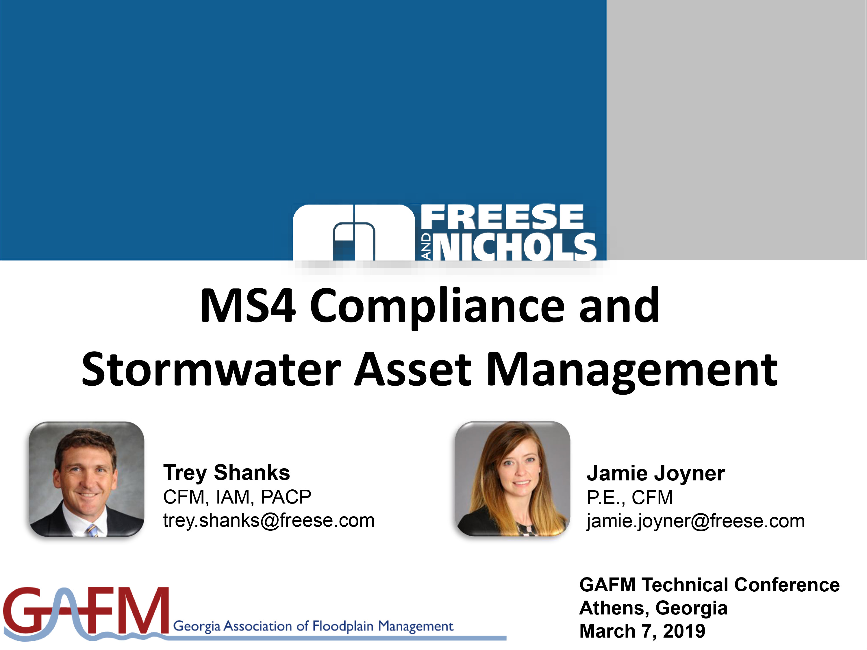 MS4 Compliance and Stormwater Asset Management Freese and Nichols, Inc.